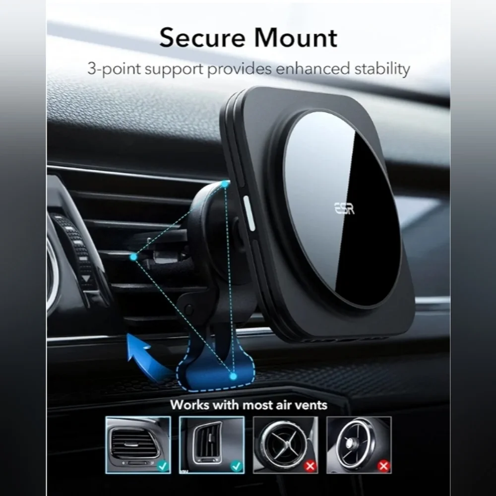 Magnetic wireless car charger for i phones 15/14/13/12